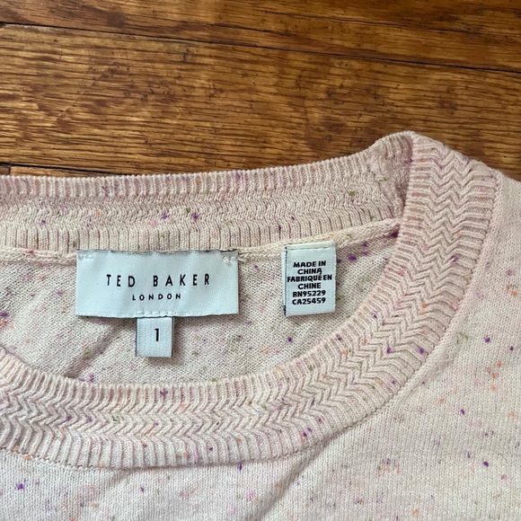 Ted Baker Krystna CottonBalloon Sleeve Knit Top Crew Neck Sweater | Size 1 - Picture 6 of 10